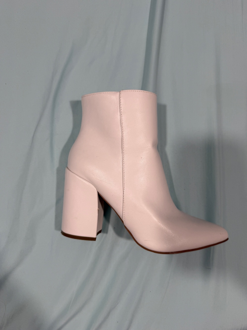 Sugar Evvie White Ankle Boots Block Heel Size 7.5